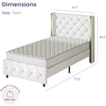 thumbnail image 6 of DreamCurship Twin Size Bed Frame, Twin Bed Frame with Headboard and Footboard, Modern Upholstered Bed Frame, Beige, 6 of 7