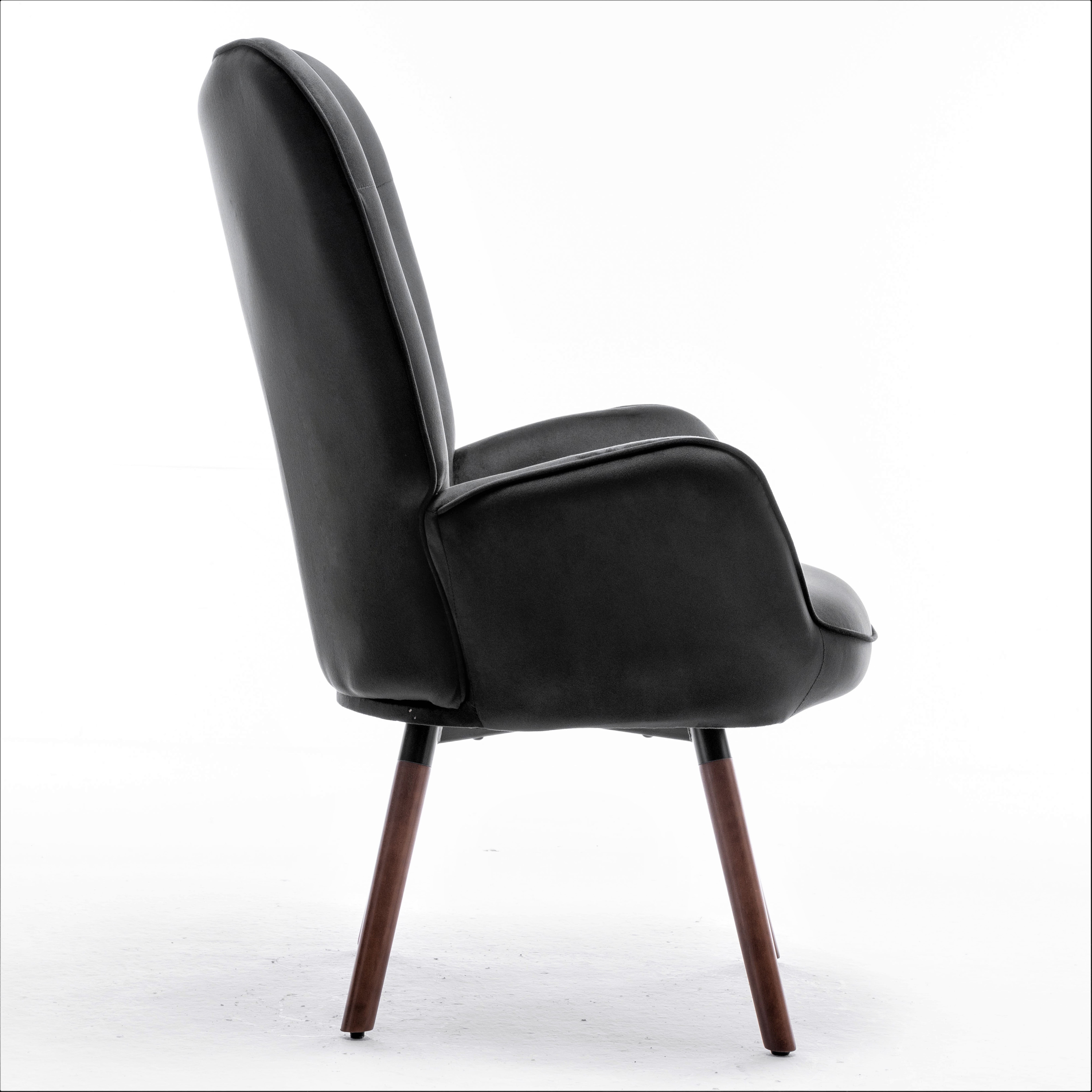 Uspridefurniture Kreedence 26.38" W Microfiber Wing Back Armchair, Black