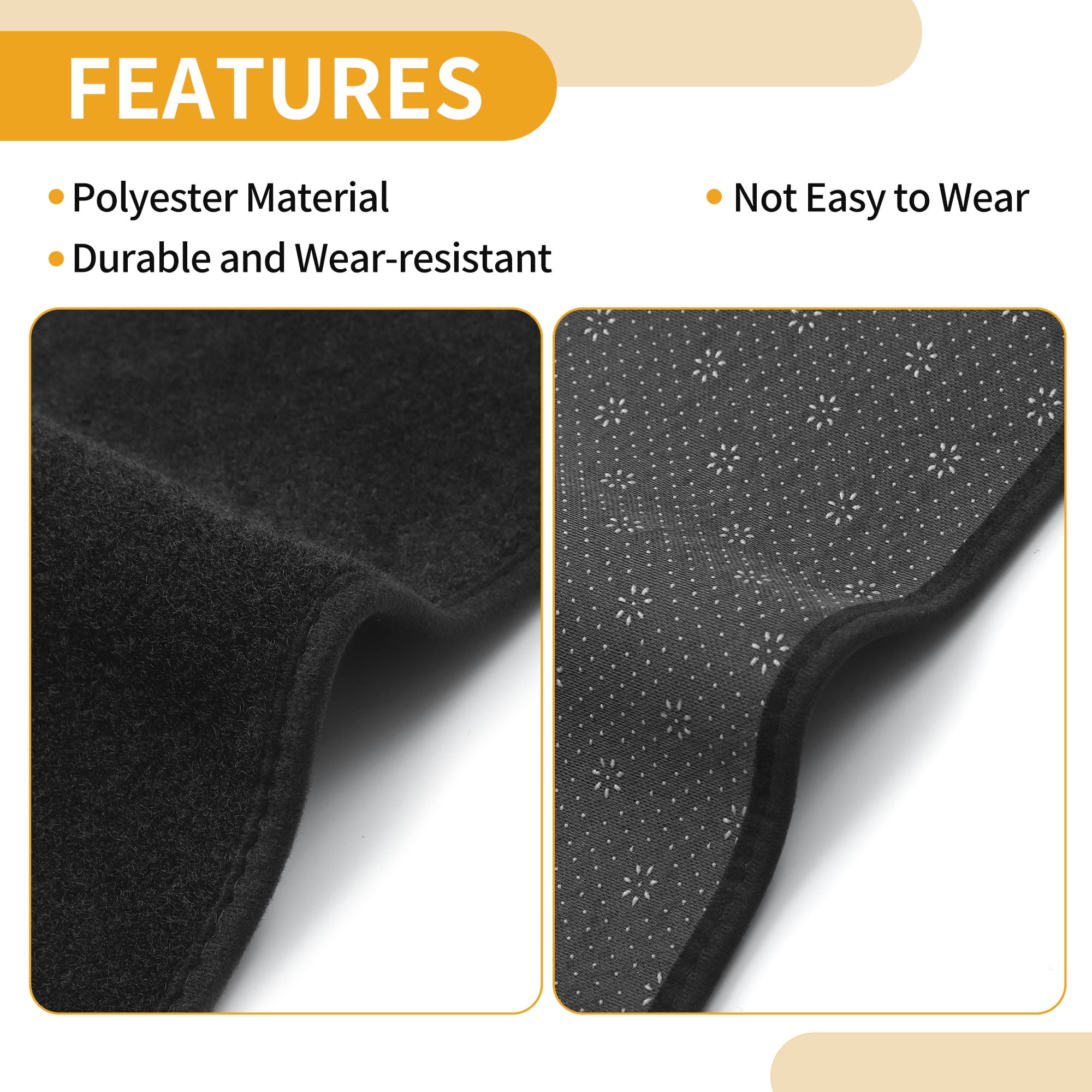 Unique Bargains Dashboard Cover Anti-Slip Dash Cover Mat Carpet for Ford ESCAPE 2020-2025 Hud Polyester Black