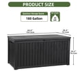 thumbnail image 3 of Uforic 180 Gallon Large Resin Deck Box,Outdoor Garden Waterproof Storage Box with Divider, Waterproof and Lockable,Black, 3 of 9