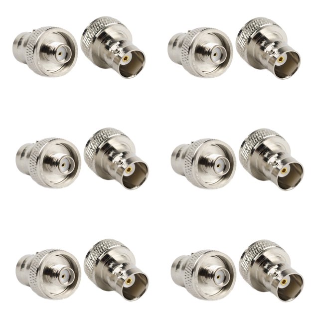 12Pcs SMA Female to BNC Female Convert Adapter for Two Way Radio UV-5R -880,12 x SMA Female To BNC Female Convert Adapter,Silver