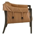 thumbnail image 3 of Parkfield Accent Chair in Camel Brown Faux Leather with Walnut Frame, 3 of 7