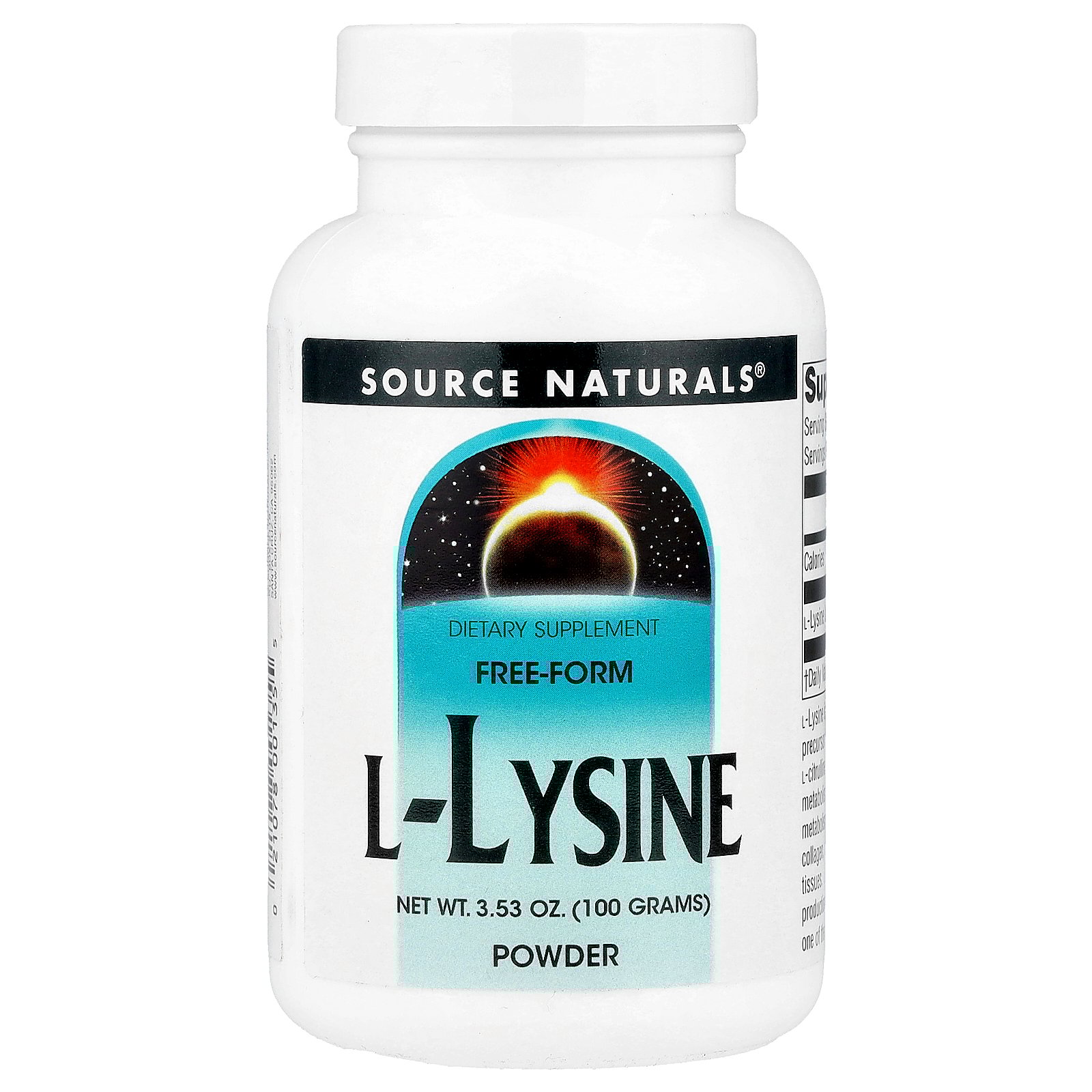 Source Naturals L-Lysine - 100 Gm Powder