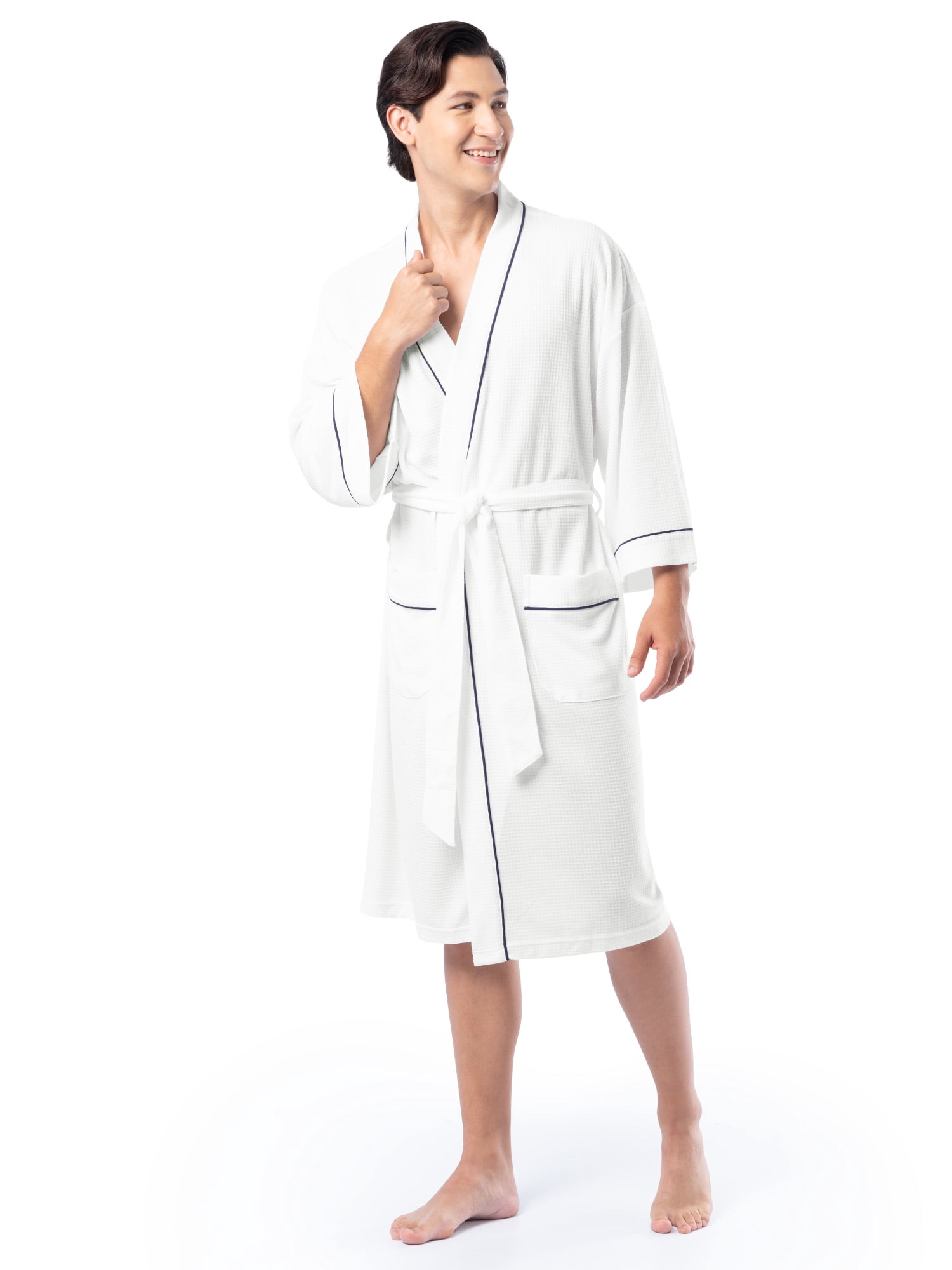 Fruit of the Loom Mens Beyondsoft Waffle Robe, One Size Fits Most and 2X/3X