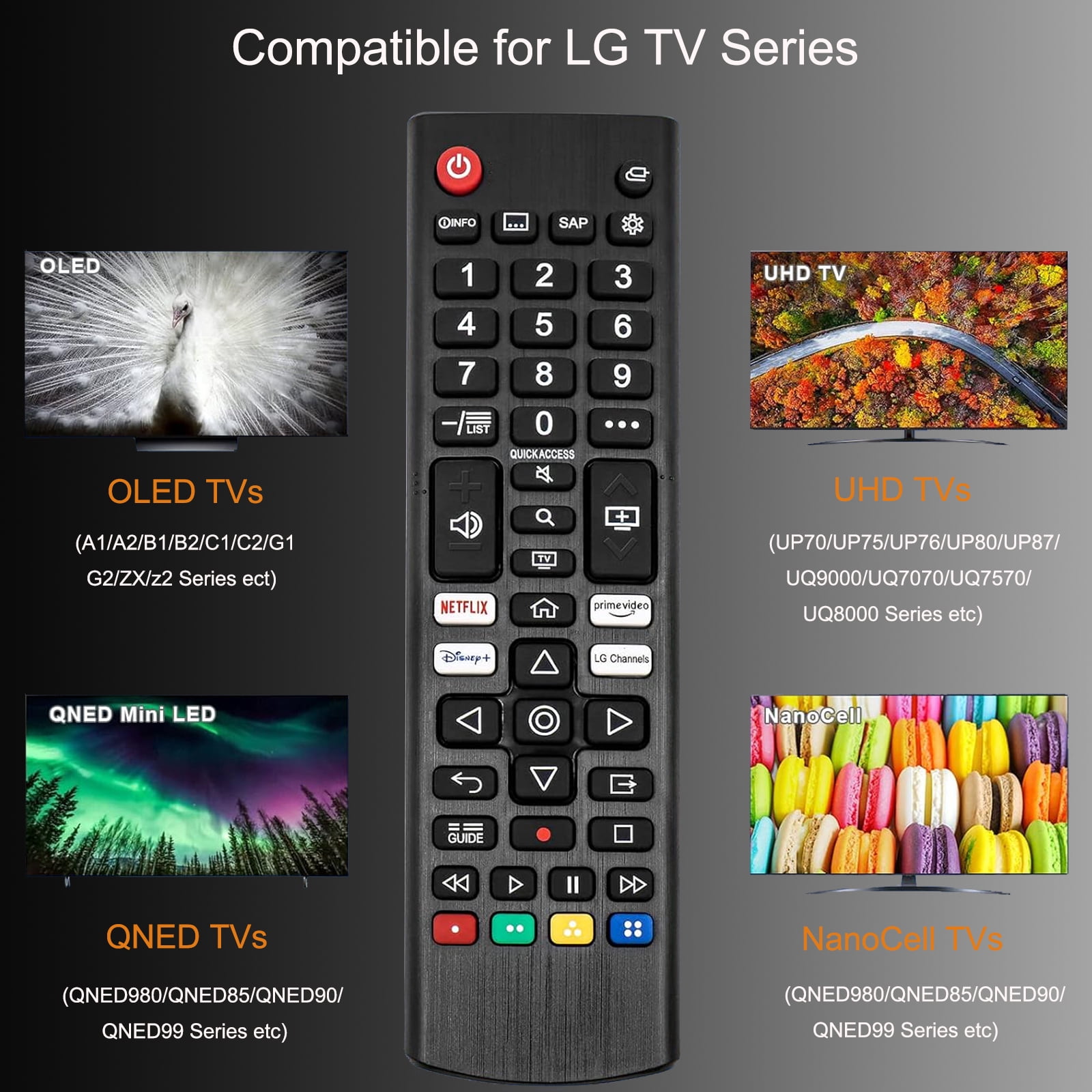 Universal for LG Smart TV Remote Control Replacement ,All Models LCD LED 3D HDTV Smart TVs AKB75095307 AKB75375604 AKB74915305