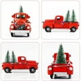 thumbnail image 4 of HSD Red Christmas Truck, Little Red Truck Christmas Decor with 2 Mini Christmas Trees and LED String Lights, Red Metal Pickup Truck Car Model for Christmas Decorations Table Top Decor, 4 of 7