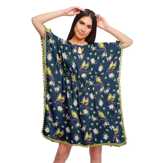 Moomaya Sortie de Plage Imprimé Kimono Caftan Kaftan Cache-Maillot pour Femmes