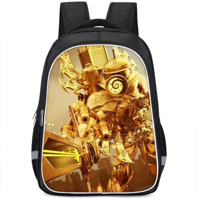 New Titan Clockman Backpack Sword-holding Titan Clockman Schoolbag Large Capacity Double-layer Primary School Kindergarten Backpack