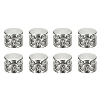 Uxcell 8Pack Metal Cord Locks, 3mm Double Hole Toggle Spring Stop Cord Locks End Fastener Slider, Silver White