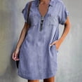 thumbnail image 4 of Prolriy Robes Printemps Été pour Femmes 2025 Robe d'Été Mode Slim Manches Midi Courte Robe Décontractée Robes d'Été pour Femmes, Robes pour Femmes Violet TTG, 4 of 4