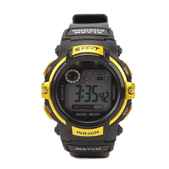 Reloj deportivo Reloj electrónico LCD digital Reloj luminoso para hombres para actividades al aire libre Oro YUNYI BRAND  Deportes