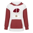 thumbnail image 5 of Women's Loose And Comfortable Drawstring V-neck Long Sleeved Christmas Print Hoodie, Holiday Season Fashion Wear, Comfortable and Warm Pullover,Wine,3XL, 5 of 6