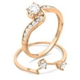 thumbnail image 3 of Dazzlingrock Collection 0.85 Carat (ctw) 10K Round Diamond Ladies Twisted Bridal Engagement Ring Set, Rose Gold, Size 10, 3 of 4