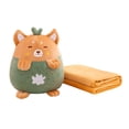 thumbnail image 1 of Juego de manta y almohada HUOGUO con dibujos animados de animales frutales de peluche, 1 of 2