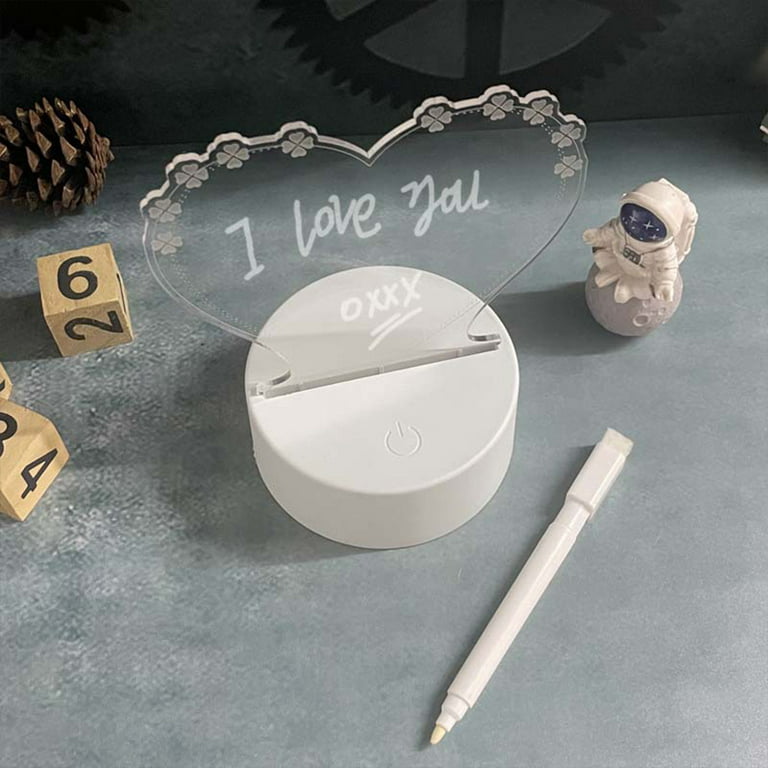 Creative Led Night Light USB Message Note Drawing Board With Pen Rewritable  B