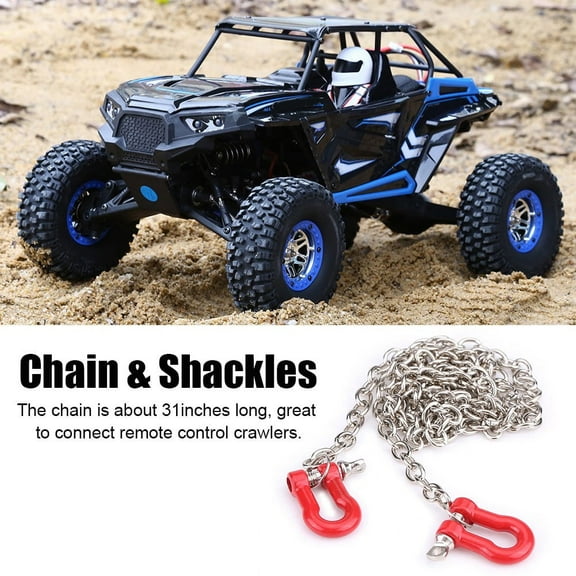 LeafyLuxe RC Crawler Shcakle,1:10 Scale Metal Alloy Chain & Tow Shackles For RC Crawler SCX-10 D90 Truck Accessory, RC Car Chain