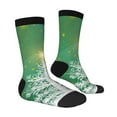 thumbnail image 4 of Yiaed Christmas Green Print Great elasticity Crew Socks Sports socks for Men and Women, 4 of 5