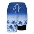 thumbnail image 6 of ZCFZJW Men's Funny Swim Trunks with Compression Liner 2 in 1 Quick-Dry Tropical Printed Summer Big and Tall Regular Fit Stretch Drawstring Elastic Waist Shorts with Pockets Blue XXXL, 6 of 6