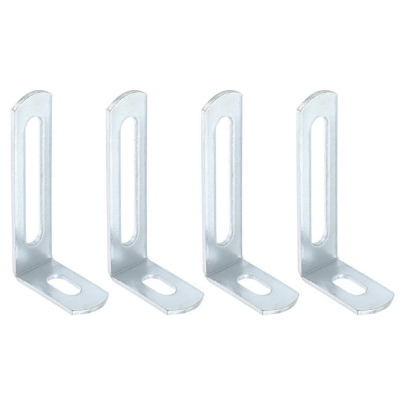 4Pcs L-Shaped Brackets Corner Brace, 1.97"x0.94"x0.47" Corner Bracket Shelf Bracket Right Angle Brackets for Wood Shelves Furniture (50x24x12mm, Silver)