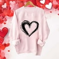 thumbnail image 2 of GA WEIHUA Reduced,Valentines Sweatshirts for Women Cute Long Sleeve Pullover Crewneck Casual Holiday Tops Trendy Love Heart Graphic Sweatshirt(Pink,S), 2 of 4