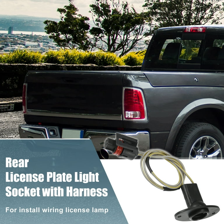 Unique Bargains 2pcs License Plate Light Wiring Harness Socket