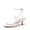 WHITE, variant on Kitten Heels for Women, Strappy Square Open Toe Ankle Buckle Heeled Sandals Wedding Party Dress Shoes
