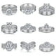 thumbnail image 4 of Anillo de plata de ley 925 de Europa y Estados Unidos, anillo combinado para mujer, anillo de compromiso de boda, anillo de circonita, 4 of 6