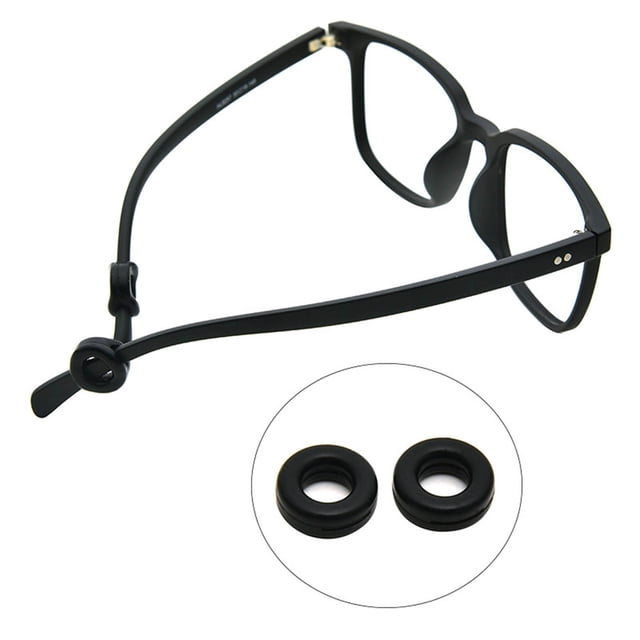 WIFKLSIIPG Accessoires de Lunettes Crochets d'Oreille Suspension d'Oreille Manchon Rond en Silicone pour Lunettes Automne Extérieur Accessoires de Lunettes (Noir)