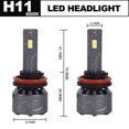 thumbnail image 3 of H11 LED Headlight Bulbs 8000lm Set Brightness 6000K White A0512A0003 by EGOESWELL, 3 of 9