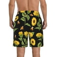 thumbnail image 3 of Kll Bees And Sunflowers Men'S Casual Summer Beach Shorts Hawaiian Shorts With Pockets-Xx-Large, 3 of 9
