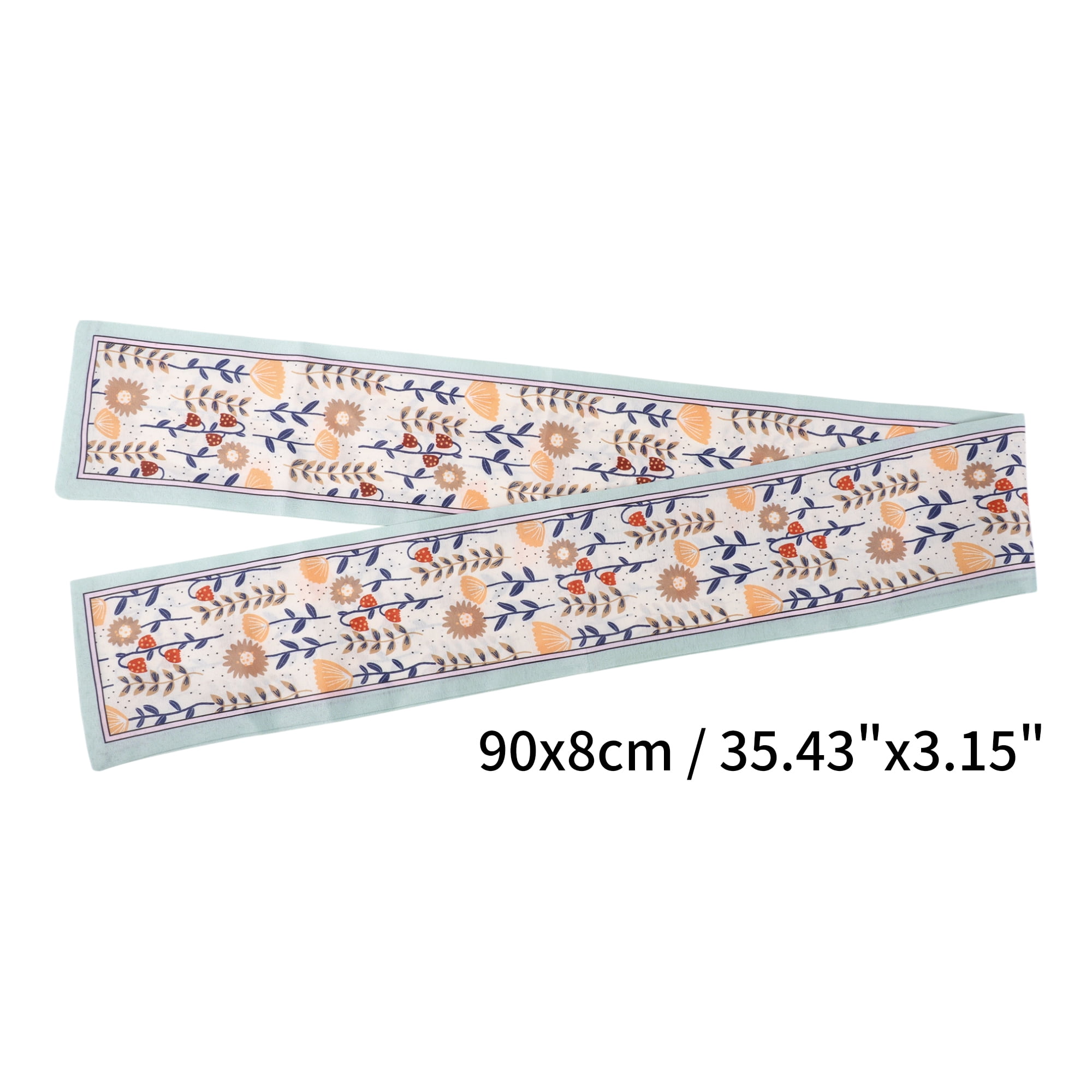 Unique Bargains Sunflowers Satin Headband for Women Blue Beige 1 Pc