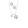 thumbnail image 2 of Delight Jewelry Silvertone 5K Silver tone Snowflake Charm Necklace and Stud Earrings, 2 of 4