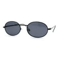 thumbnail image 3 of 1990s Dad Shade Round Oval Metal Rim Sunglasses All Black, 3 of 4