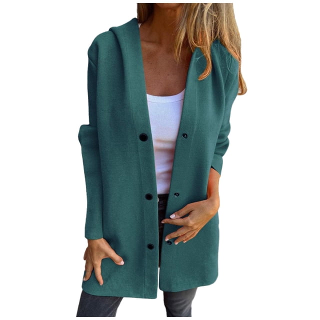 Trench-Coat pour Femmes Élégant Chaud Transition Manches Longues Col à Revers pour Automne Hiver Saison