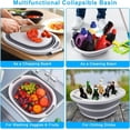 thumbnail image 4 of Collapsible Wash Basin, 7.5L Dish Tub Sink Basin Folding Dish Pans for Kitchen Sink, 2-in-1 Dishpan + Cutting Board, Portable Sink Dish Basin for Camping BBQ Prep Tub Washing Bin with Drain Plug, 4 of 8