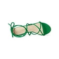 thumbnail image 4 of BLISSFUL STEP Women's Shoes Open Toe Lace Up Block Heel Strappy Heels Green 7, 4 of 8