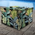 thumbnail image 3 of Jordan Manufacturing 20" x 20" Hatteras Ebony Black Floral Square Outdoor Pouf Ottoman with Flange, 3 of 10