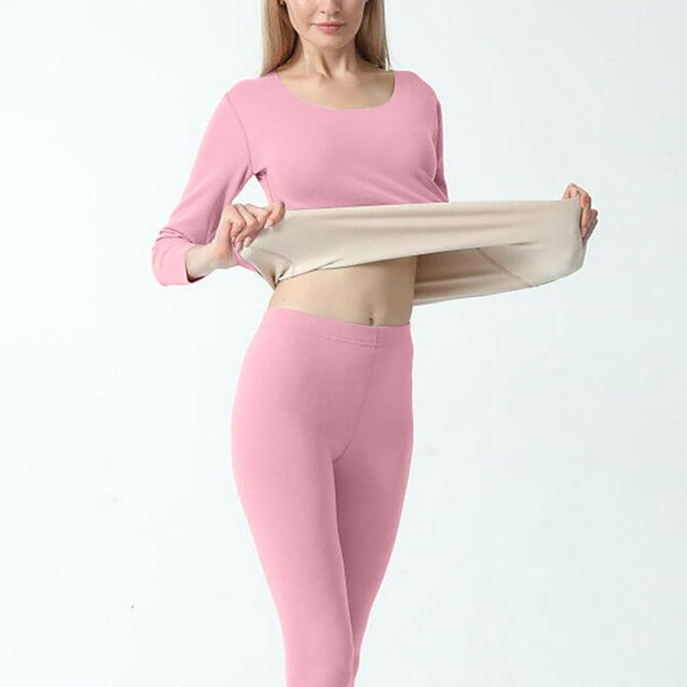 Womens Thermal Underwear Sets Fleece Lined Long Johns Thermal Underwear  Ultra-Soft Base Layer Pajama Set Cold Weather 