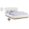 thumbnail image 5 of Maklaine Contemporary Rich Cream Finish Boucle Fabric Queen Bed, 5 of 10