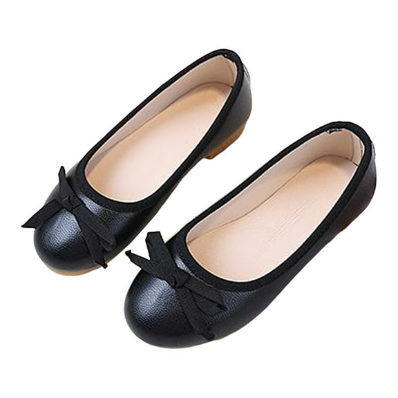 IUJSOY Girls Dress Shoes Ballet Flats Bow Flower Girl Shoes Slip on Comfortable Princess Shoes