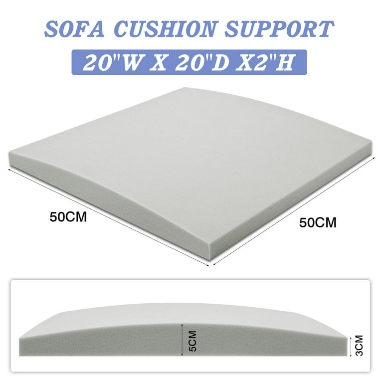 Shinnwa Couch Cushion Support for Sagging Seat Curve Sofa Cushion Support High Density Foam Under Seat Sag Repair Replacement, 20 inch x 20 inch, Size