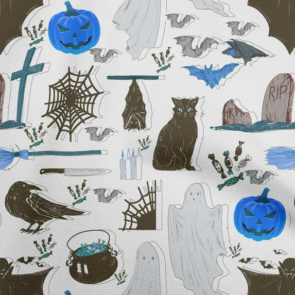 oneOone Cotton Jersey Brown Fabric Halloween Fabric For Sewing Printed Craft Fabric By The Yard 58 Inch Wide
