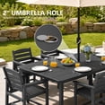 thumbnail image 3 of FOOWIN 7-Piece Patio Dining Set, HDPE All-Weather Outdoor Furniture with 6 Chairs and 1 Table, Grey, 3 of 11