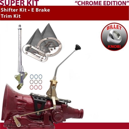 American Shifter TH350 Shifter Kit Chrome 10 in. E Brake Trim Kit for EFA50