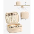 thumbnail image 4 of Bolsa de maquillaje de viaje Vlando de gran capacidad, piel sintética, color beige, 4 of 9