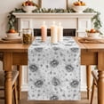 thumbnail image 2 of Table Runner 72 Inches Long for Kitchen Dining, Grey Black Flower Dresser Scarf Farmhouse, Dining Table Decorations for Wedding/Parties, Spring Watercolor Floral Plant Textured 16 x 72 In, 2 of 8