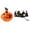 Orange, variant on Halloween Pet Halloween Costumes Hat And Collar Set, Dog Cat Pumpkin Wizard Dress Up, Cat Halloween Costume Party Accessory (Orange)