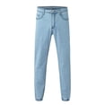 thumbnail image 1 of B91xZ Mens Slim Fit Jeans Mid Rise Stretchy Patchwork Jeans Pants,Blue XXXL, 1 of 5