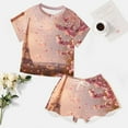 thumbnail image 4 of Blossoming Paris Eiffel Tower 2 Pack Women’s Pajama Set Print Sleepwear And Shorts Y2k Loungewear Sets S-5XL, 4 of 7
