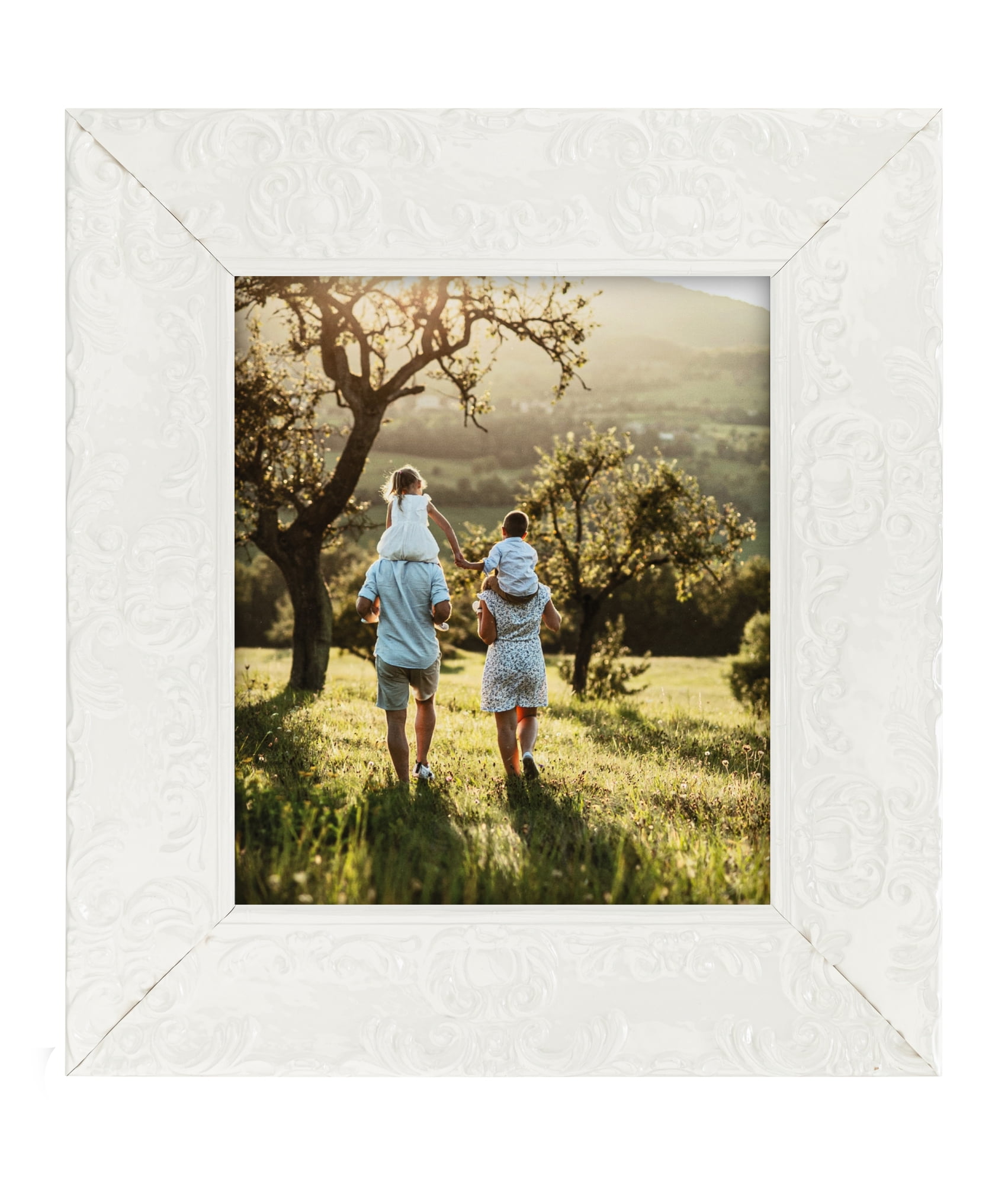 ArtToFrames 18" x 24" Avalon Pearl White Baroque Picture Frame, 18x24 inch White Wood Poster Frame (WOM-5266),  Pack